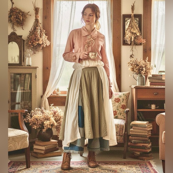 Antique Cotton Blouse w/ Crochet, Embroidery, and Ribbons Cropped Length OOAK - Picture 5 of 14